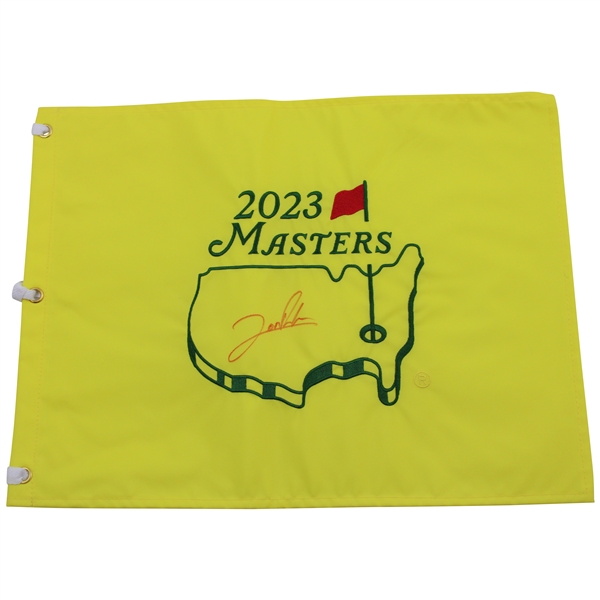 Jon Rahm Signed 2023 Masters Tournament Embroidered Flag JSA ALOA