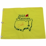 Jon Rahm Signed 2023 Masters Tournament Embroidered Flag JSA ALOA