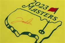 Jon Rahm Signed 2023 Masters Tournament Embroidered Flag JSA ALOA