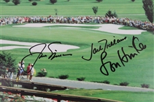 Jack Nicklaus, Nicklaus II & Lon Hinkle Signed 1995 'The Bear vs The Bend II' Poster JSA ALOA