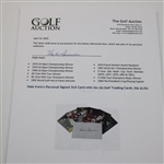 Hale Irwin's Personal Signed 3x5 Card with Six (6) Golf Trading Cards JSA ALOA