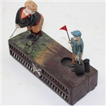 Classic Iron Birdie Putt with Golfer & Caddy Coin Bank