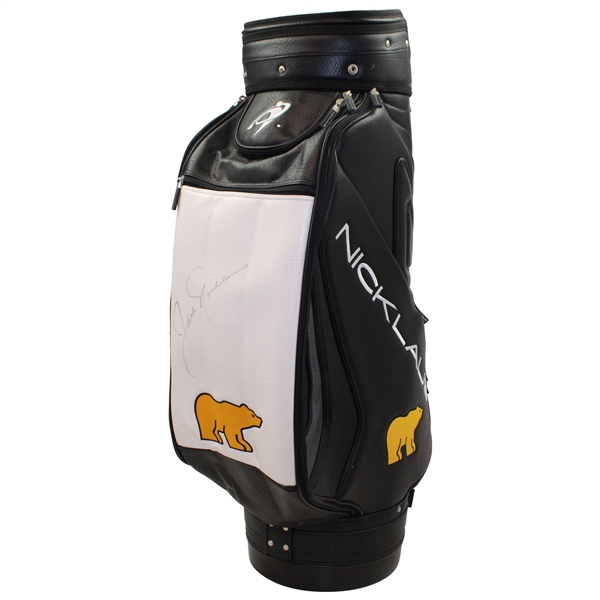 c.2003 Jack Nicklaus Signed Black w/White Bag Golden Bear Full Size Golf Bag JSA ALOA