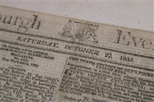 Three (3) 1832-1834  Edinburgh Evening Newspapers w/Various St Andrews Captain, Silver Club, Gold Medal & other Content