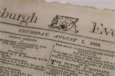 Three (3) 1832-1834  Edinburgh Evening Newspapers w/Various St Andrews Captain, Silver Club, Gold Medal & other Content