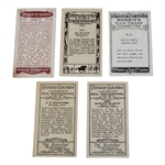 Five (5) Assorted Tobacco Golf Cards - World of Sport, De Reszke, Morris & Sons, & Nicolas Sarony