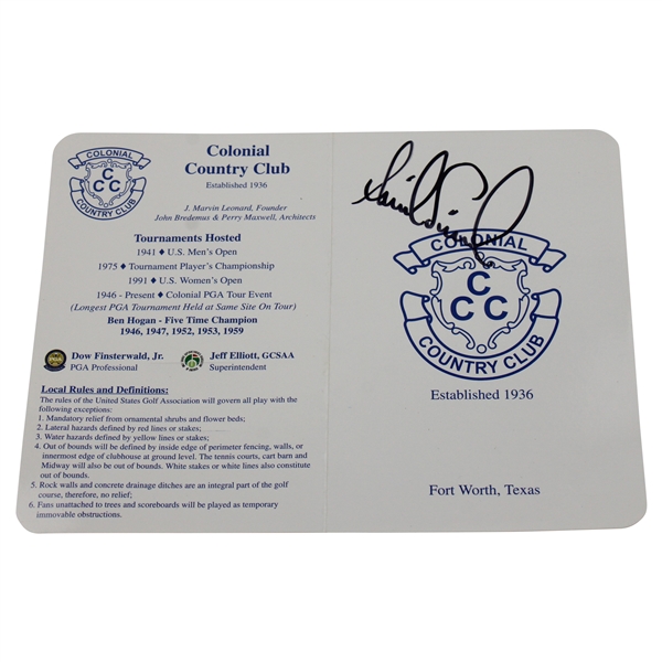 Annika Sorenstam Signed Colonial Country Club Scorecard - Full Name JSA ALOA