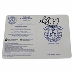 Annika Sorenstam Signed Colonial Country Club Scorecard - Full Name JSA ALOA