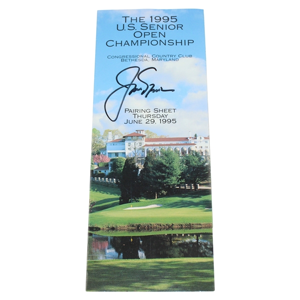 Jack Nicklaus Signed 1995 US Senior Open Championship Pairing Sheet JSA ALOA