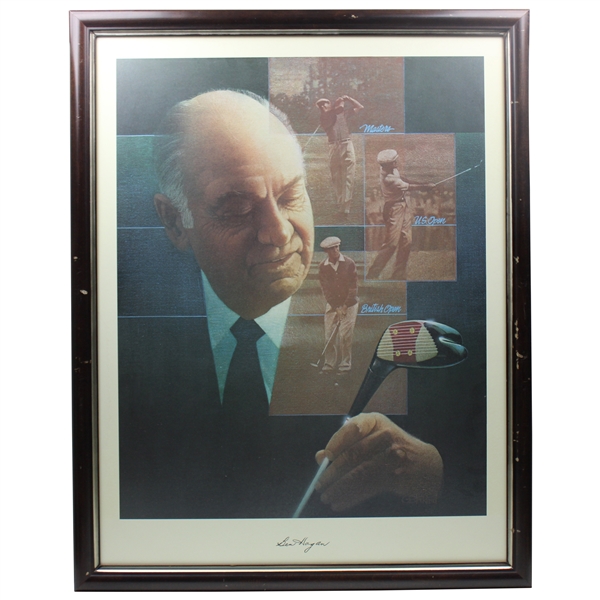 Ben Hogan Facsimile Signed 1953 Print by Artist G. Strickland - Framed