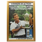Fuzzy Zoeller Signed 1984 US Open Dunlop Golf Advertisement Poster - Framed