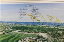 1991 Ryder Cup at Kiawah Island US Team Official Poster By Gordon Wheeler - Framed