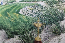 1991 Ryder Cup at Kiawah Island US Team Official Poster By Gordon Wheeler - Framed