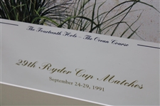 1991 Ryder Cup at Kiawah Island US Team Official Poster By Gordon Wheeler - Framed