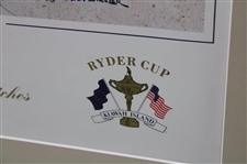 1991 Ryder Cup at Kiawah Island US Team Official Poster By Gordon Wheeler - Framed