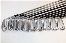 Tiger Woods Nike Pro Combo c.2003 3-9 Forged Irons w/Pitching, 56 & 60 Wedges & Dual Hybrids