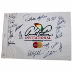 PGA Stars Multi-Signed Arnold Palmer Invitational White Embroidered Flag JSA ALOA