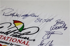 PGA Stars Multi-Signed Arnold Palmer Invitational White Embroidered Flag JSA ALOA