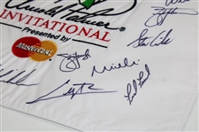 PGA Stars Multi-Signed Arnold Palmer Invitational White Embroidered Flag JSA ALOA