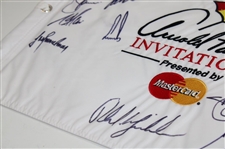 PGA Stars Multi-Signed Arnold Palmer Invitational White Embroidered Flag JSA ALOA