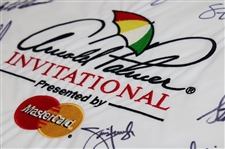 PGA Stars Multi-Signed Arnold Palmer Invitational White Embroidered Flag JSA ALOA