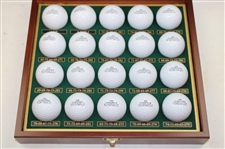 Jack Nicklaus '20 Major Victories Collection' Golf Balls in Original Wood Box w/Titles & Summary