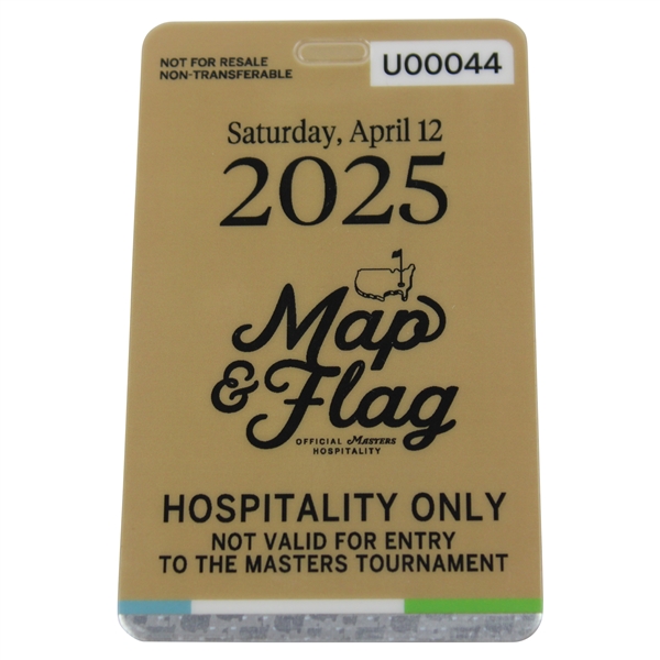 2025 Masters Map & Flag Official Hospitality Only Saturday Badge #U00044 - Rory Career Grand Slam!