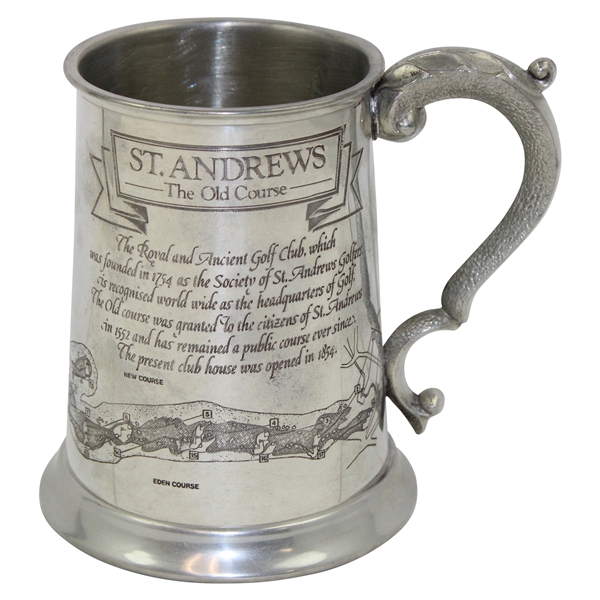 St. Andrews The Old Course Course Layout/Scorecard Pewter Golf Tankard - Made in England