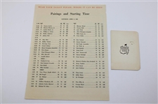 1963 Masters Tournament Saturday Pairing Sheet w/Time-Period ANGC Scorecard - Jack's First Masters Win