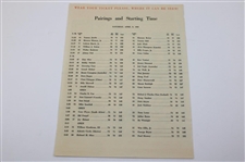 1963 Masters Tournament Saturday Pairing Sheet w/Time-Period ANGC Scorecard - Jack's First Masters Win