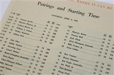 1963 Masters Tournament Saturday Pairing Sheet w/Time-Period ANGC Scorecard - Jack's First Masters Win