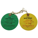 Multi-Signed 1969 & 1970 Masters Tournament Wednesday Tickets JSA ALOA
