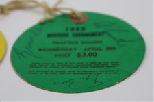 Multi-Signed 1969 & 1970 Masters Tournament Wednesday Tickets JSA ALOA
