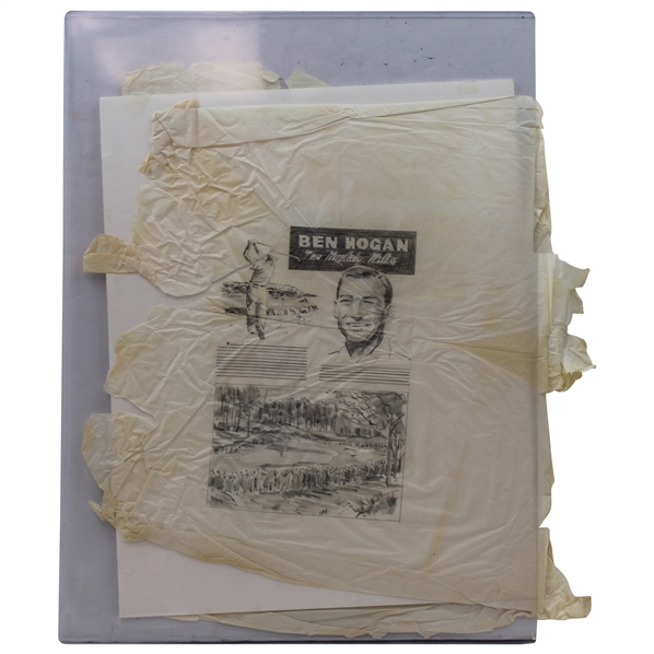 Ben Hogan & Lloyd Mangrum Original Pencil Illustrations on Paper