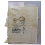 Ben Hogan & Lloyd Mangrum Original Pencil Illustrations on Paper