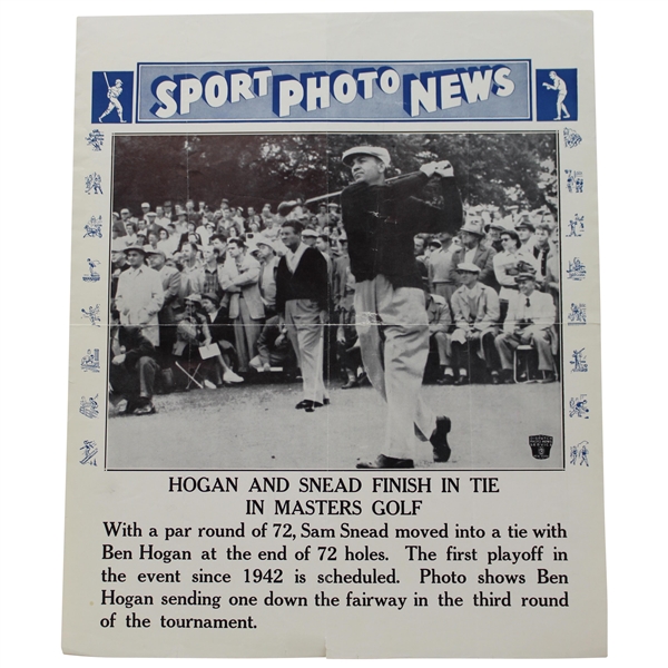 Ben Hogan vs Sam Snead 1954 Masters Playoff Sport Photo News Poster