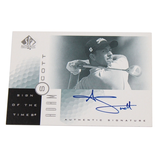 Adam Scott Signed 2001 Upper Deck Sign Of The Times Card