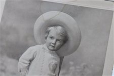 1905 'Golfing Child' Mothers Oats are the Oats for me' Embossed Premium Photo Card Advertisement