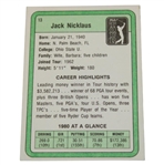 Jack Nicklaus Signed 1981 Donruss #13 Rookie Card JSA ALOA