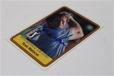 Tom Watson Signed 1981 Donruss PGA Tour Statistical Leader Golf Card JSA ALOA