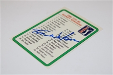 Tom Watson Signed 1981 Donruss PGA Tour Top Money Winners Golf Card JSA ALOA