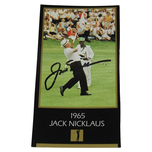 Jack Nicklaus Signed 1965 Masters Collection GSV Cut Card JSA ALOA