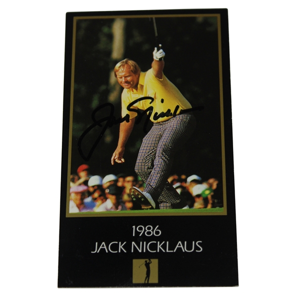 Jack Nicklaus Signed 1986 Masters Collection GSV Cut Card JSA ALOA
