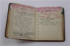 Joe Kirkwood's Brown Leather Address Book w/Bobby Jones & Ben Hogan
