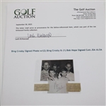 Bing Crosby Signed Photo w/(2) Bing Crosby & (1) Bob Hope Signed Cuts JSA ALOA