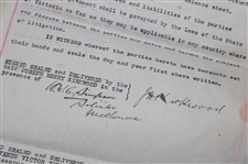Joe Kirkwood Sr. Signed 1921 Touring Agreement, 1955 St. Louis Sports, Travel & Boat Show Master Ticket & Leather Passport Holder