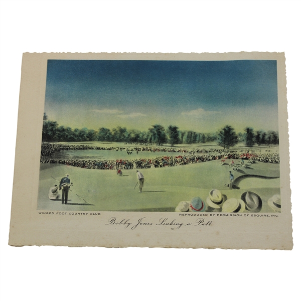 Bobby Jones Sinking A Putt At 1929 US Open at Winged Foot Greeting Card
