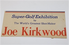 Four (4) Joe Kirkwood Exhibition Advertising Pieces & Joe Kirkwood's Golden Acre Land Ownership Card