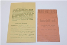Four (4) Joe Kirkwood Exhibition Advertising Pieces & Joe Kirkwood's Golden Acre Land Ownership Card