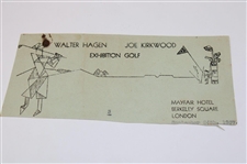 Two (2) Walter Hagen Original Swing Photos & 1937 Hagen-Kirkwood Exhibition Advertisement
